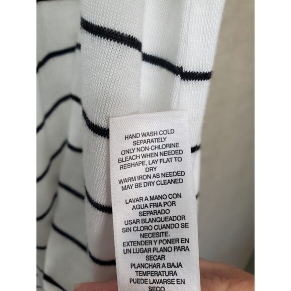 WHBM Tencel Lyocell Striped One Shoulder T-Shirt with Ruffle Accent Size XL - Picture 6 of 6